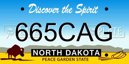 665CAG North Dakota License Plate