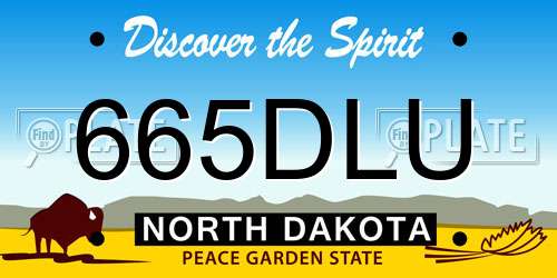 665DLU North Dakota License Plate