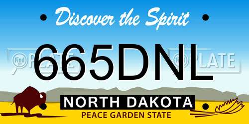 665DNL North Dakota License Plate
