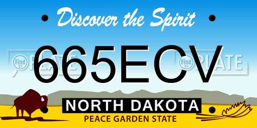665ECV North Dakota License Plate