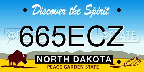 665ECZ North Dakota License Plate