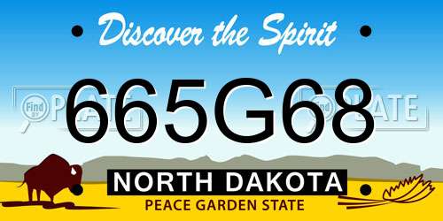 665G68 North Dakota License Plate