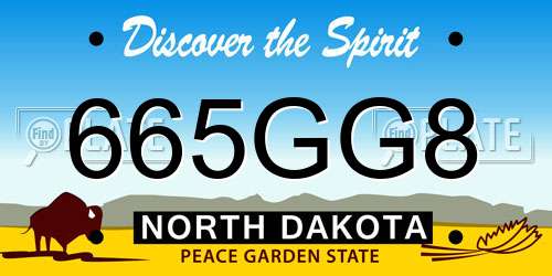 665GG8 North Dakota License Plate