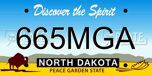 665MGA North Dakota License Plate