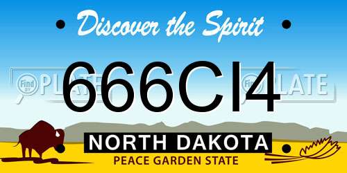 666CI4 North Dakota License Plate