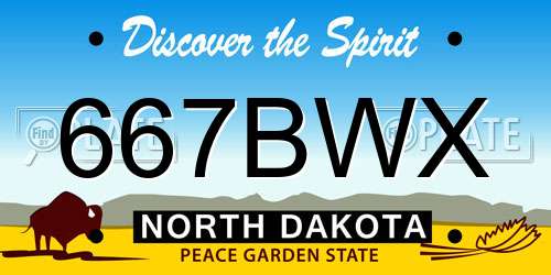667BWX North Dakota License Plate