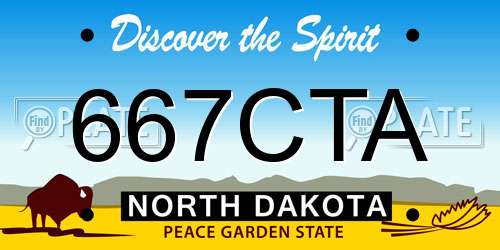 667CTA North Dakota License Plate