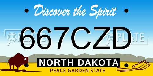 667CZD North Dakota License Plate