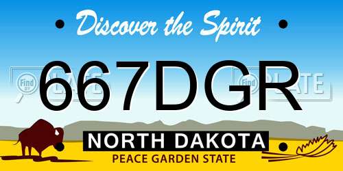 667DGR North Dakota License Plate