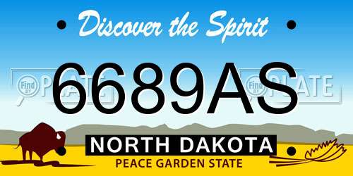 6689AS North Dakota License Plate