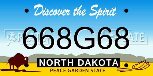 668G68 North Dakota License Plate
