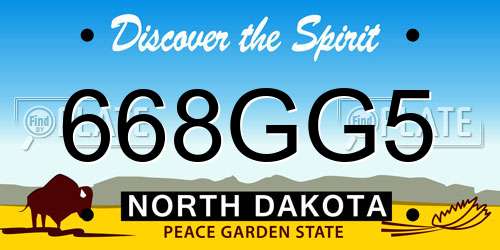 668GG5 North Dakota License Plate