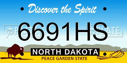 6691HS North Dakota License Plate