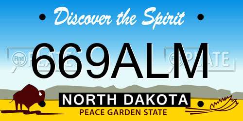669ALM North Dakota License Plate