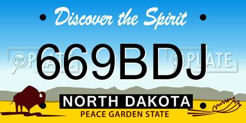 669BDJ North Dakota License Plate