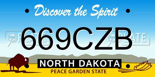 669CZB North Dakota License Plate