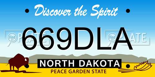 669DLA North Dakota License Plate