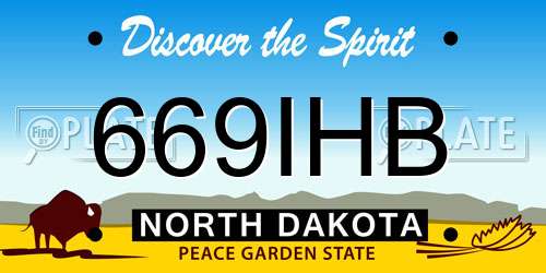 669IHB North Dakota License Plate
