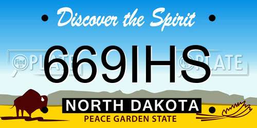 669IHS North Dakota License Plate