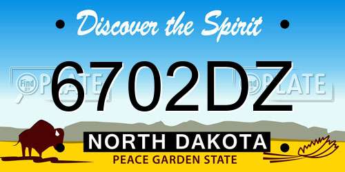 6702DZ North Dakota License Plate