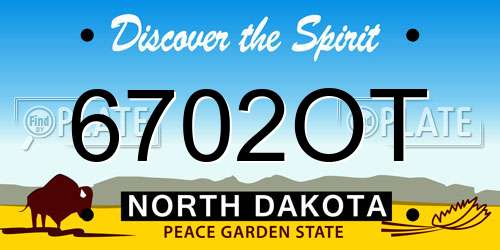 6702OT North Dakota License Plate