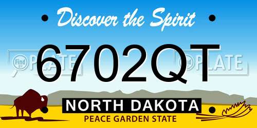 6702QT North Dakota License Plate