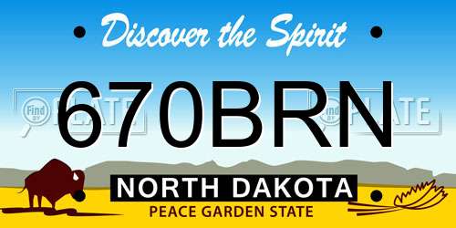 670BRN North Dakota License Plate