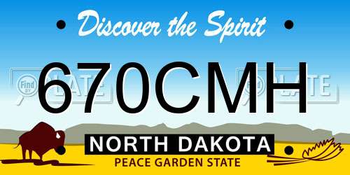 670CMH North Dakota License Plate