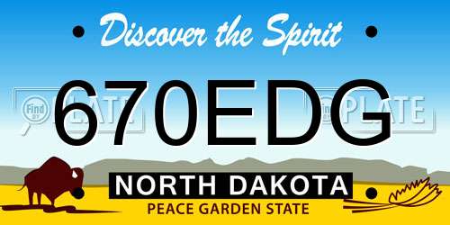 670EDG North Dakota License Plate