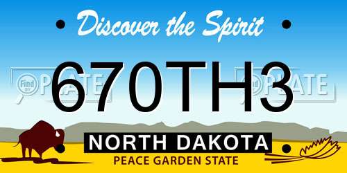 670TH3 North Dakota License Plate
