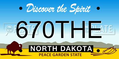 670THE North Dakota License Plate