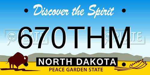 670THM North Dakota License Plate