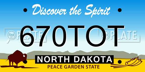 670TOT North Dakota License Plate