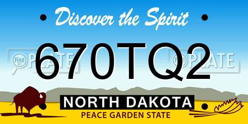 670TQ2 North Dakota License Plate