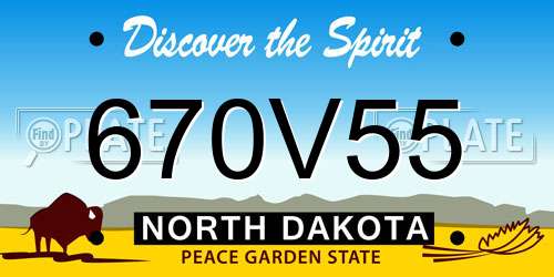 670V55 North Dakota License Plate