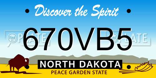 670VB5 North Dakota License Plate