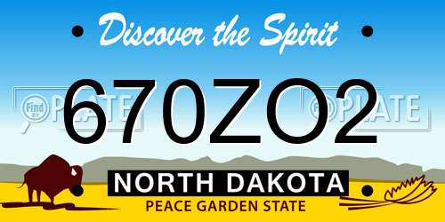 670ZO2 North Dakota License Plate