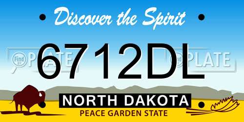 6712DL North Dakota License Plate
