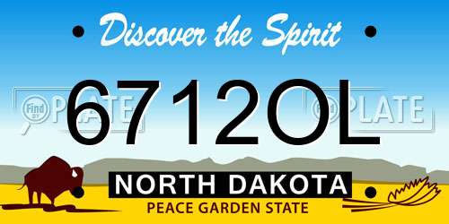 6712OL North Dakota License Plate