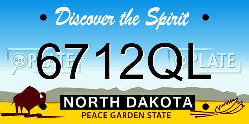 6712QL North Dakota License Plate