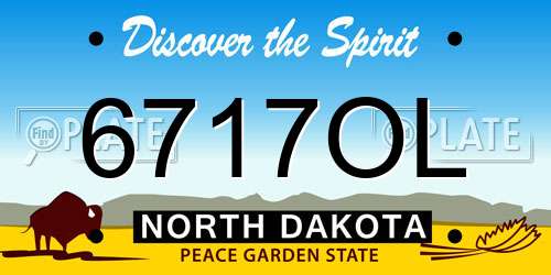 6717OL North Dakota License Plate
