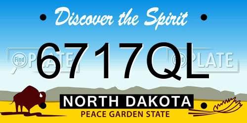 6717QL North Dakota License Plate