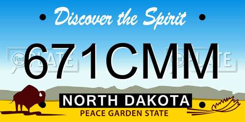 671CMM North Dakota License Plate