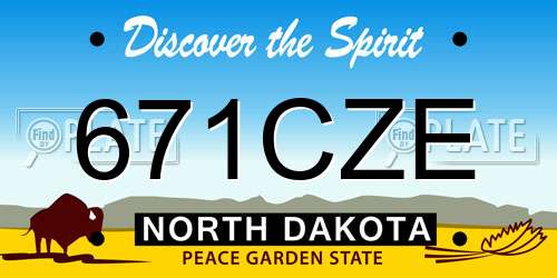 671CZE North Dakota License Plate