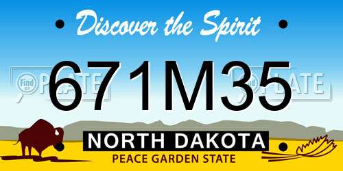 671M35 North Dakota License Plate