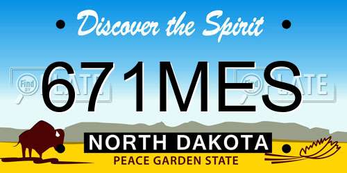 671MES North Dakota License Plate