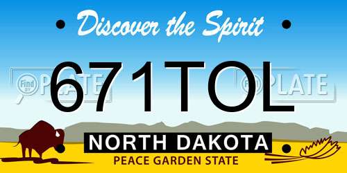 671TOL North Dakota License Plate