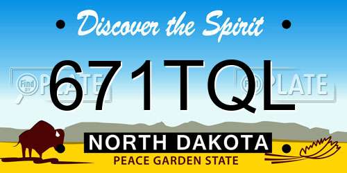 671TQL North Dakota License Plate