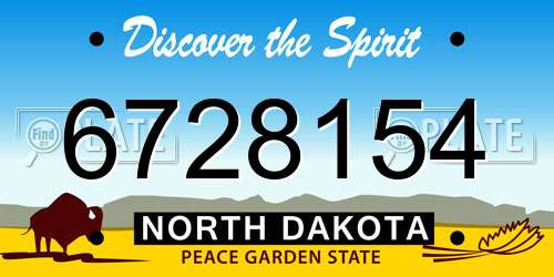 6728154 North Dakota License Plate