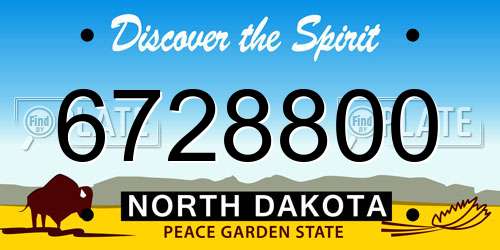 6728800 North Dakota License Plate
